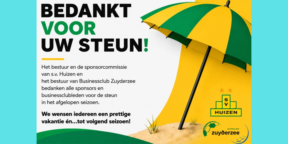 Bedankt voor uw steun!